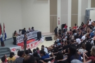 Registros da assembleia unificada desta terça-feira (Foto: Ascom/Sintufal)