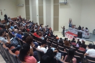 Registros da assembleia unificada desta terça-feira (Foto: Ascom/Sintufal)