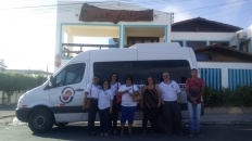 Equipe de Coordenadores do Sintufal durante visita itinerante no interior do Estado