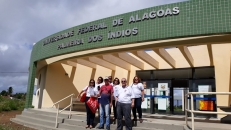 Equipe de Coordenadores do Sintufal durante visita itinerante no interior do Estado