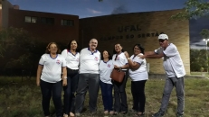 Equipe de Coordenadores do Sintufal durante visita itinerante no interior do Estado
