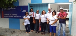 Equipe de Coordenadores do Sintufal durante visita itinerante no interior do Estado