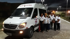Equipe de Coordenadores do Sintufal durante visita itinerante no interior do Estado