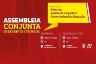 Assembleia conjunta em Arapiraca e Delmiro Gouveia. Arte: Adufal