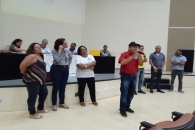 Candidatos a delegados defendendo suas propostas. Foto: Ascom/Sintufal