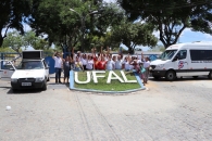 Mobilização intensa marcou a manhã desta quarta-feira, no Campus A. C. Simões. Foto: Ascom/Sintufal