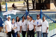 Outro grupo de diretores do Sintufal durante o ato de fechamento dos portões da Ufal. Foto: Ascom/Sintufal