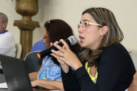 Assessora Jurídica do Sintufal falando sobre demandas jurídicas | Foto: Foto: Ascom/Sintufal