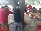 Exercício de meditação orientada pela fisioterapeuta | Foto: Reprodução