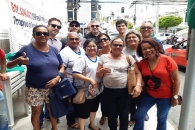 Diretores do Sintufal e filiados durante o ato | Foto: Foto: Flávio Lins