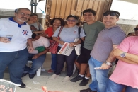 Diretores do Sintufal e filiados durante o ato | Foto: Foto: Flávio Lins