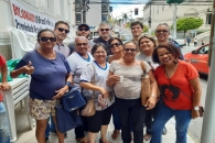 Diretores do Sintufal e filiados durante o ato | Foto: Foto: Flávio Lins