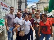 Diretores do Sintufal e filiados durante o ato | Foto: Foto: Flávio Lins