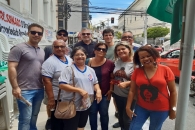 Diretores do Sintufal e filiados durante o ato | Foto: Foto: Flávio Lins