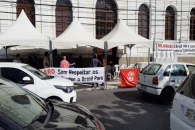 Estrutura em frente ao prédio do Ministério da Economia | Foto: Foto: Flávio Lins