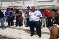 Coordenador do Sintufal durante o ato em Defesa dos Serviços Públicos | Foto: Foto: Flávio Lins