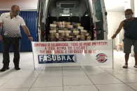 Material colocado no veículo do Sintufal para o início do processo de entrega | Foto: Foto: Ascom/Sintufal