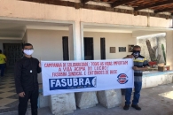 Entrega de cestas básicas na Casa de Ranquines | Foto: Foto: Ascom/Sintufal