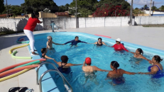 Atividade física na piscina do clube (Foto de arquivo) | Foto: Ascom/Sintufal