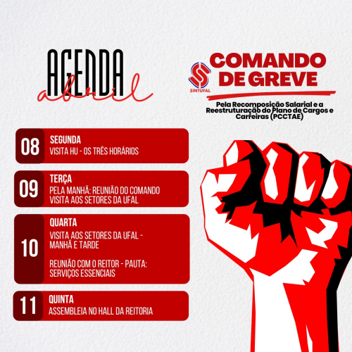 Agenda de atividades da semana Agenda de atividades da semana