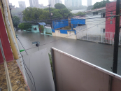 Rua França Morel alagada depois da chuva desta sexta-feira (19/04) | Foto: Sintufal