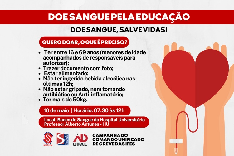 Doe Sangue pela Educação acontece na sexta-feira Doe Sangue pela Educação acontece na sexta-feira