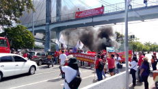 Manifestantes chegaram a obstruir parte da BR-104 | Foto: Ascom/Sintufal