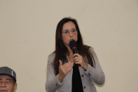 Advogada Renata Trigueiro falou sobre ação de devolução do PSS sobre 1/3 de férias na última assembleia do Sintufal | Foto: Ascom/Sintufal