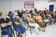 Sintufal realizou reunião, nesta quarta-feira (21/08), no anexo a sede do Sindicato, com aposentadas e aposentados | Foto: Ascom/Sintufal