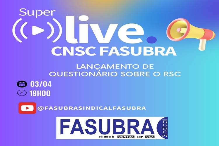 FASUBRA Sindical promove super live sobre o lançamento de questionário do RSC FASUBRA Sindical promove super live sobre o lançamento de questionário do RSC