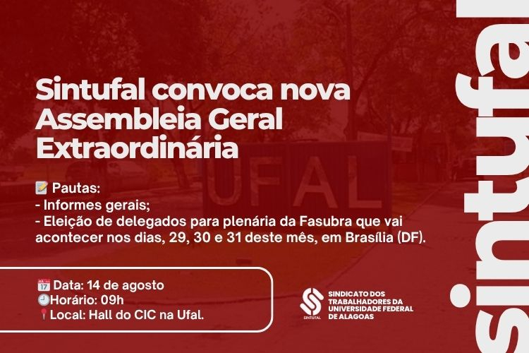 Assembleia extraordinária do Sintufal