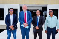 Da esquerda para a direita: Jailton Lira (Adufal), Paulão (PT-AL), José Clebson Silva de Farias (Ufal) e Wellington Pereira (Sintufal) | Foto: Ineh Alarcão