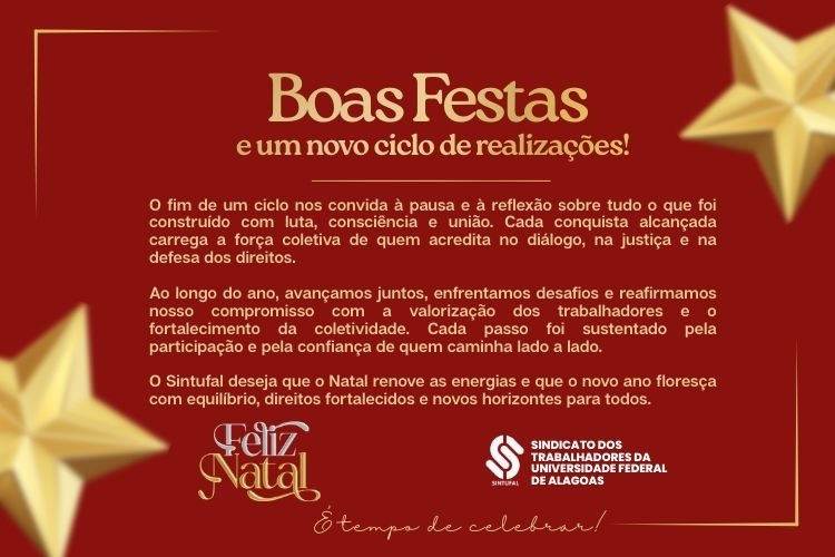Mensagem de Natal do Sintufal 