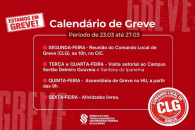 Calendário semanal da greve (23 a 27 de março)