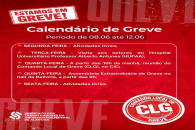 Calendário de Greve da semana de 08 a 12 de junho