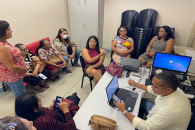 Momentos da reunião com as filiadas do Sintufal, que utilizam o Geap Saúde. | Foto: Ascom/Sintufal