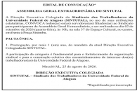 Edital republicado na Tribuna Independente | Foto: Ascom/Sintufal