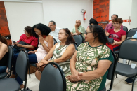 Coordenadoras do Sintufal participando da plenária pela defesa da democracia | Foto: Ascom/Sintufal